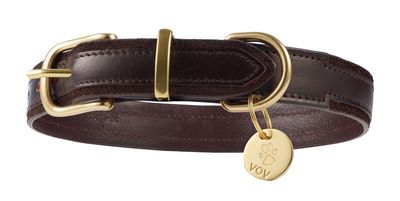DARK BROWN FACET DOG COLLAR