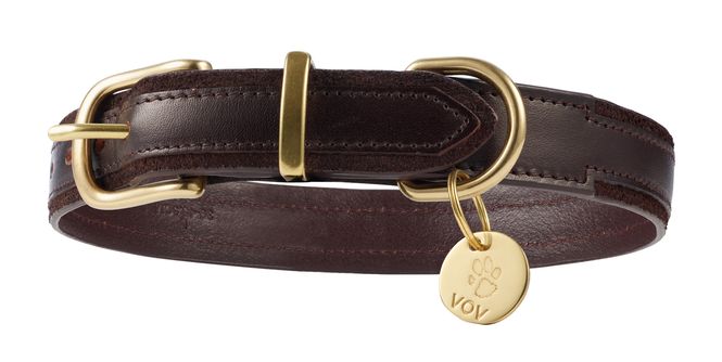 Main Image DARK BROWN FACET DOG COLLAR