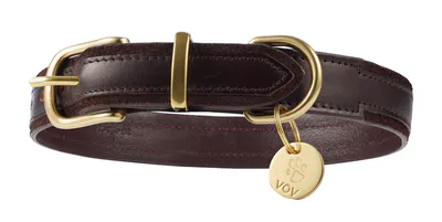 DARK BROWN FACET DOG COLLAR