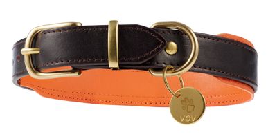 BROWN/ORGANGE TWO TONE DOG COLLAR 